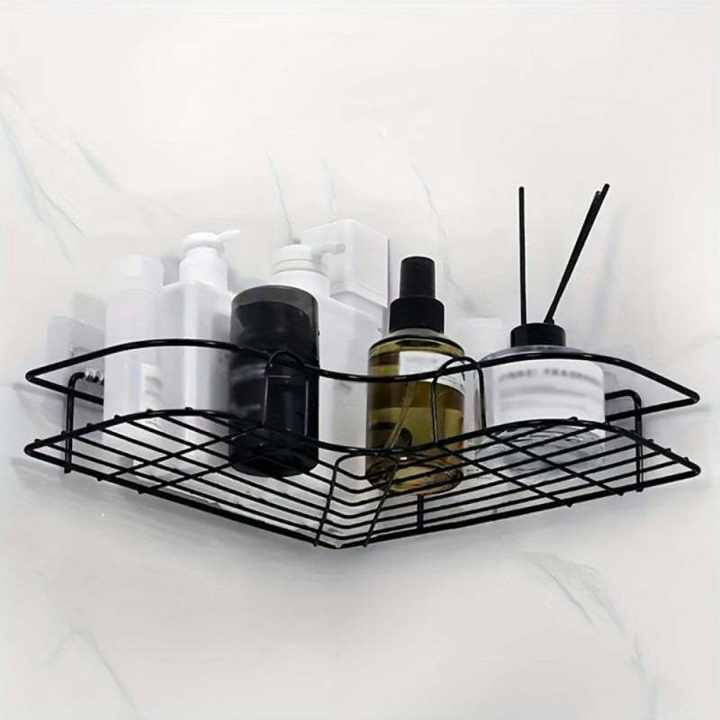 OVENIQO No-Drill Corner Shower Caddy in use